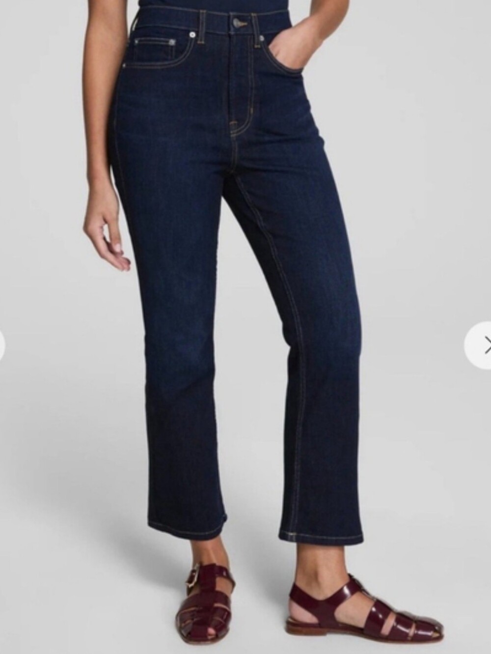 SPANX Lycra Fitsense Kick Flare High Rise Jeans Hayward Dark Wash Size 6 NWT